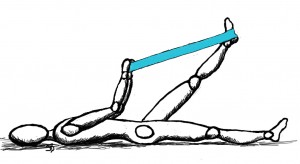 Passive hamstring stretch with a strap