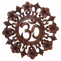 carved wooden Om wall hanging