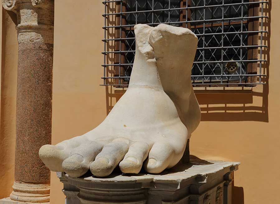 Left foot statue